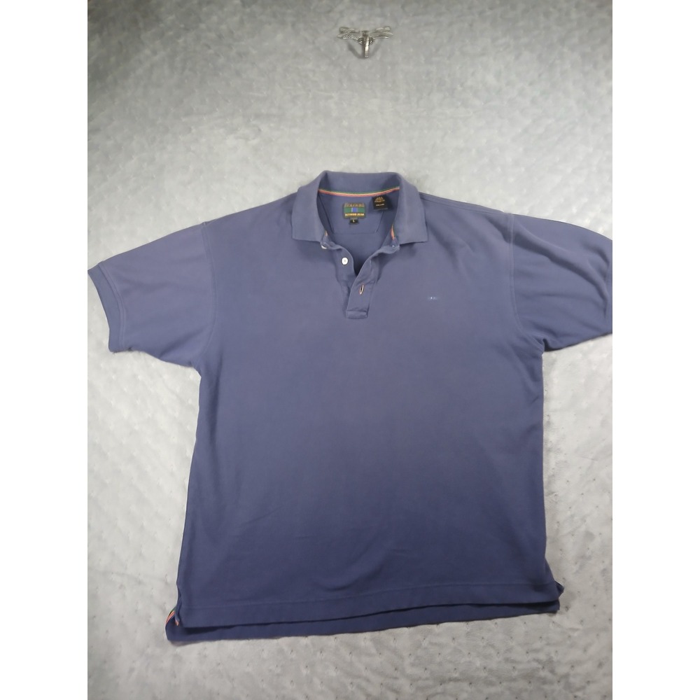 VTG Colours Alexander Julian Mens Large Blue Cotton Pique Short Sleeve Polo